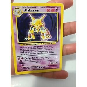 Pokemon Card - Alakazam Base Set 1/102 Holo Rare 1995